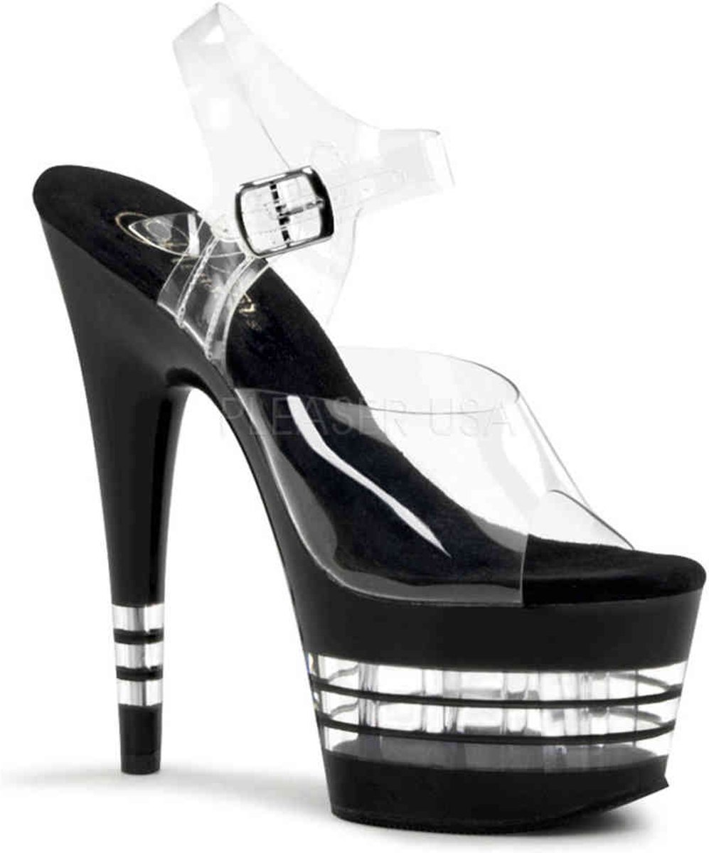 EU 36 = US 6 | ADORE-708LN | 7 Heel, 2 3/4 PF Ankle Strap Sandal w/ Clear Stripe Bottom